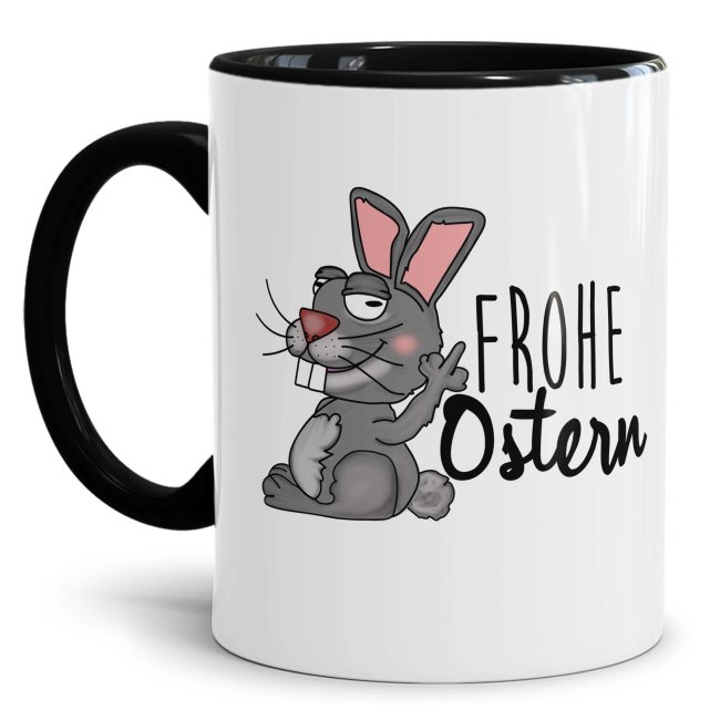 Lustige Hasen Tasse Frohe Ostern Schwarz Print Royal 10 95