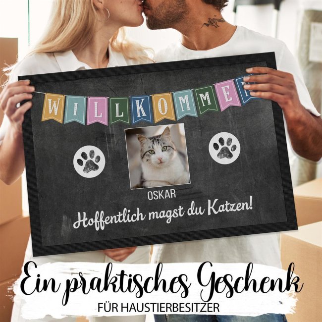 Fu Matte Mit Foto Und Name Hoffentlich Magst Du Katzen Print Roya