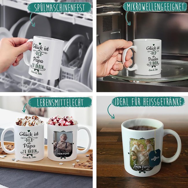 Tasse f&uuml;r Onkel von - mit Wunschnamen und Foto - Wei&szlig;