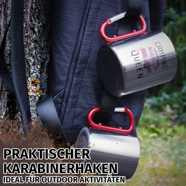 Karabiner Tasse - Camping Queen