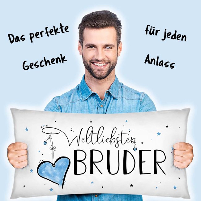 XXL-Kissen mit Spruch - Weltliebster Bruder