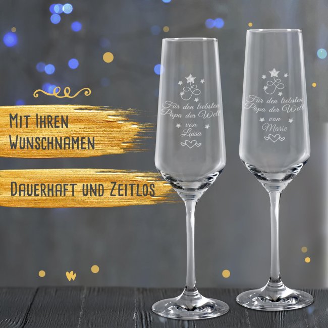 Sektglas mit Gravur - Bester Papa