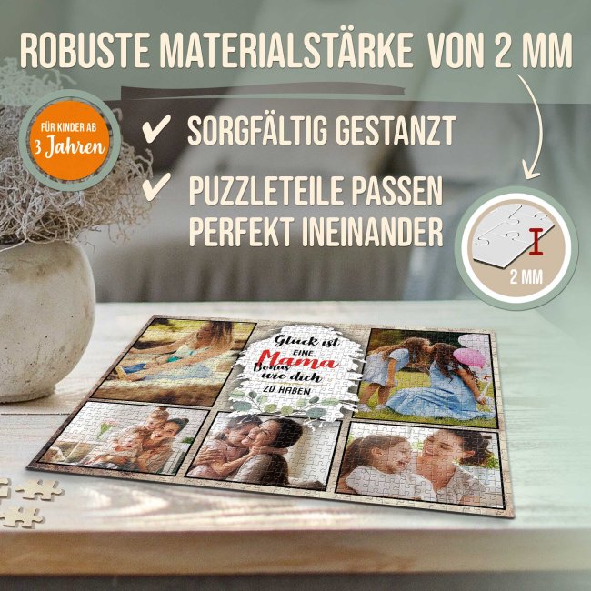 Foto-Puzzle f&uuml;r die Bonusmama  - Gl&uuml;ck ist - 500, 1000 oder 2000 Teile in