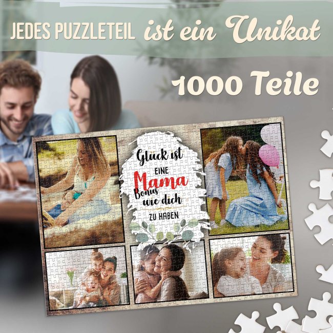 Foto-Puzzle f&uuml;r die Bonusmama  - Gl&uuml;ck ist - 500, 1000 oder 2000 Teile in