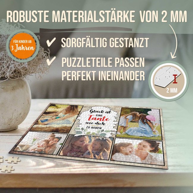 Foto-Puzzle f&uuml;r die Tante  - Gl&uuml;ck ist - 500, 1000 oder 2000 Teile in