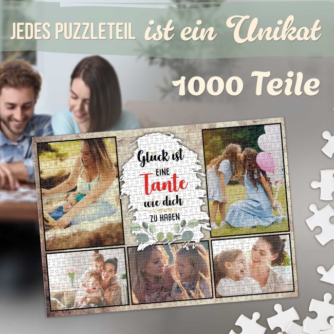 Foto-Puzzle f&uuml;r die Tante  - Gl&uuml;ck ist - 500, 1000 oder 2000 Teile in