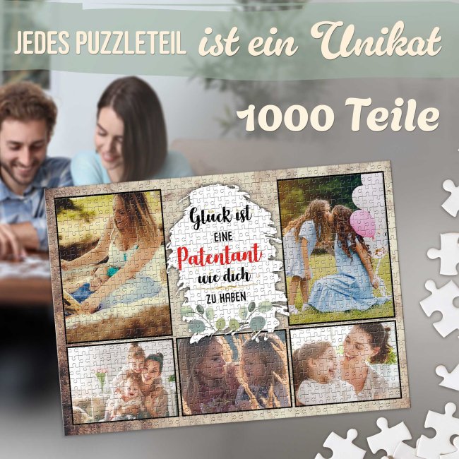 Foto-Puzzle f&uuml;r die Patentante  - Gl&uuml;ck ist - 500, 1000 oder 2000 Teile in