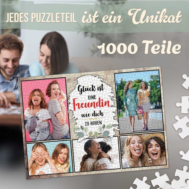 Foto-Puzzle f&uuml;r die Freundin  - Gl&uuml;ck ist - 500, 1000 oder 2000 Teile in