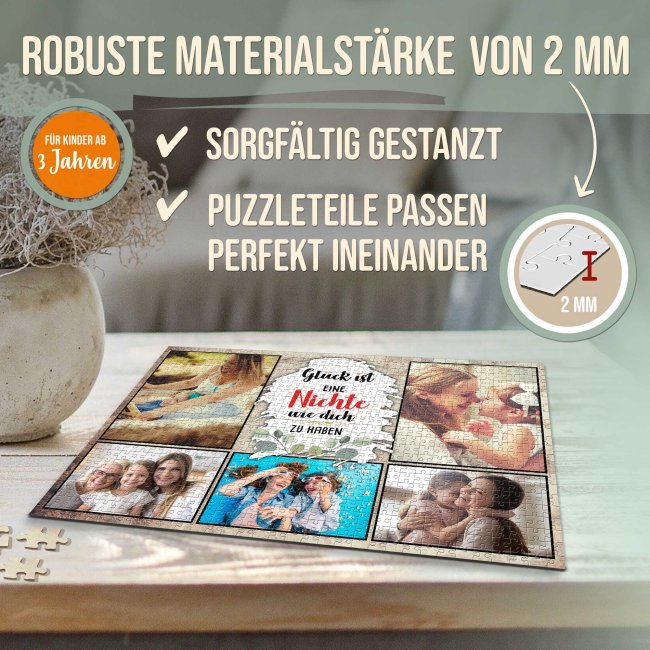 Foto-Puzzle f&uuml;r die Nichte  - Gl&uuml;ck ist - 500, 1000 oder 2000 Teile in