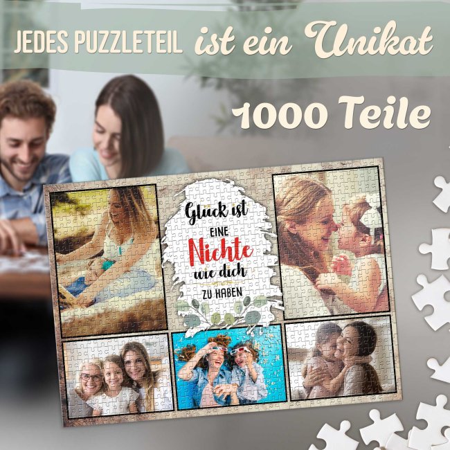 Foto-Puzzle f&uuml;r die Nichte  - Gl&uuml;ck ist - 500, 1000 oder 2000 Teile in