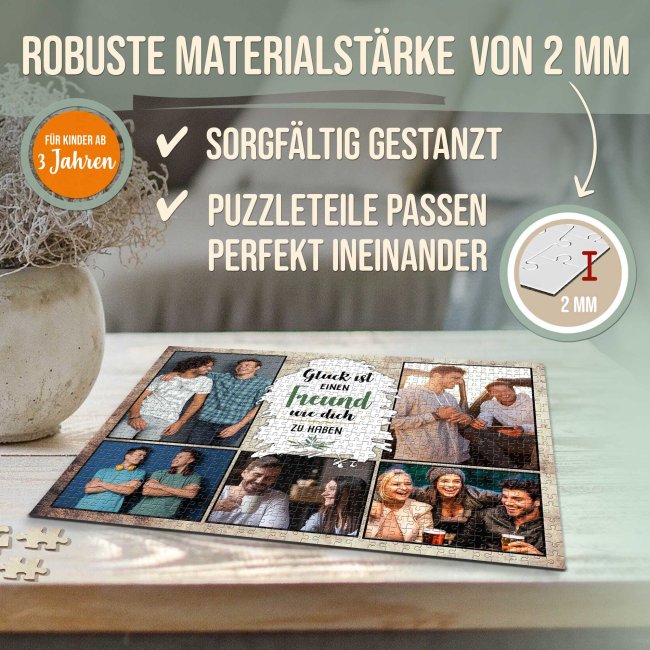 Foto-Puzzle f&uuml;r den Freund  - Gl&uuml;ck ist - 500, 1000 oder 2000 Teile in