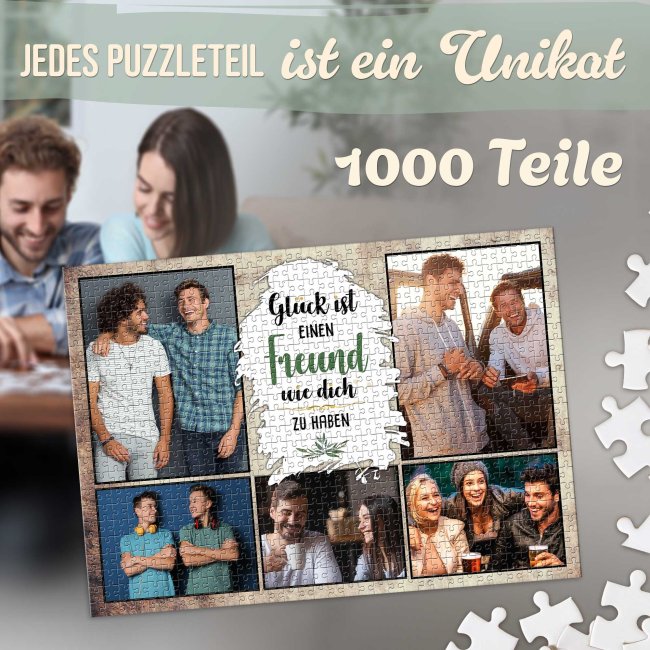 Foto-Puzzle f&uuml;r den Freund  - Gl&uuml;ck ist - 500, 1000 oder 2000 Teile in