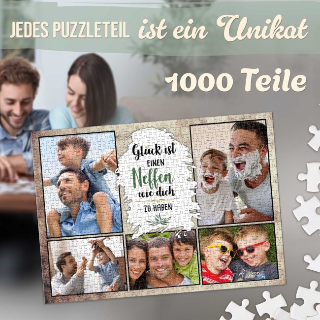 Foto-Puzzle f&uuml;r den Neffen  - Gl&uuml;ck ist - 500, 1000 oder 2000 Teile in