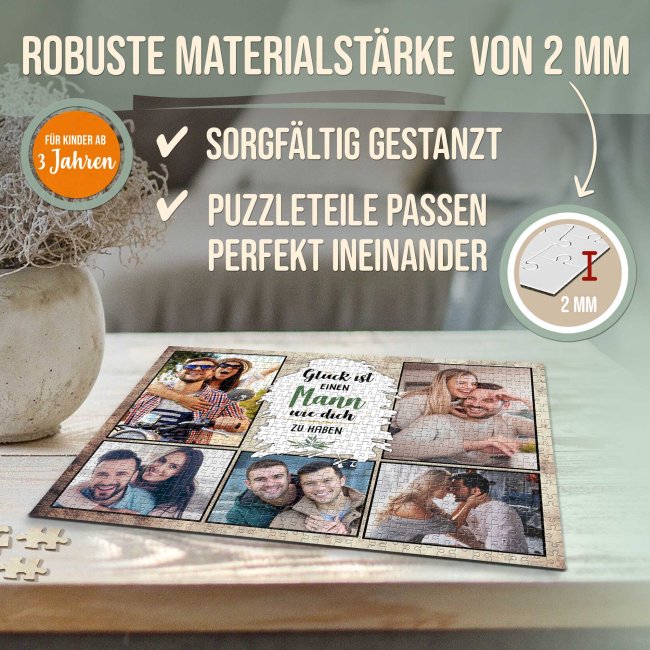 Foto-Puzzle f&uuml;r den Mann  - Gl&uuml;ck ist - 500, 1000 oder 2000 Teile in