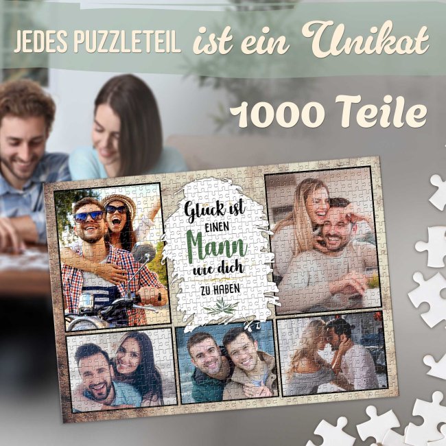 Foto-Puzzle f&uuml;r den Mann  - Gl&uuml;ck ist - 500, 1000 oder 2000 Teile in