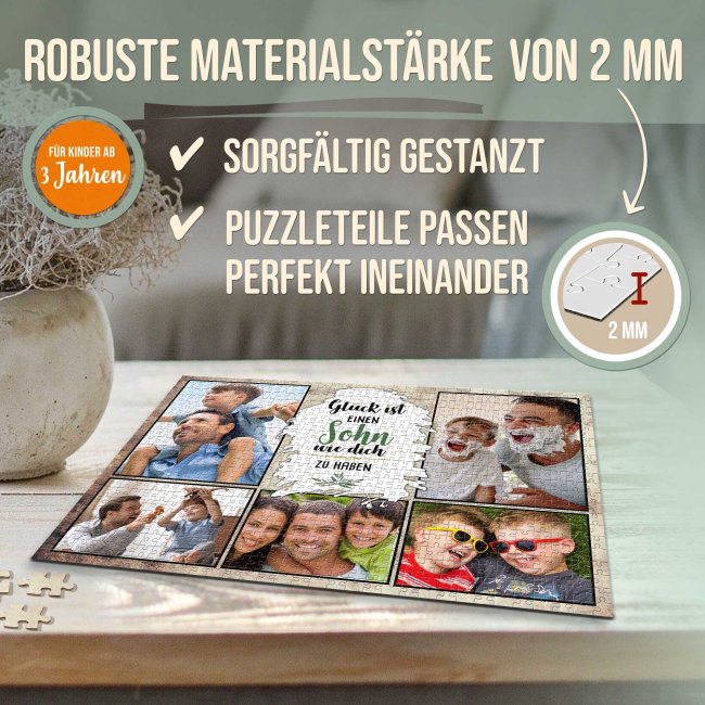 Foto-Puzzle f&uuml;r den Sohn  - Gl&uuml;ck ist - 500, 1000 oder 2000 Teile in