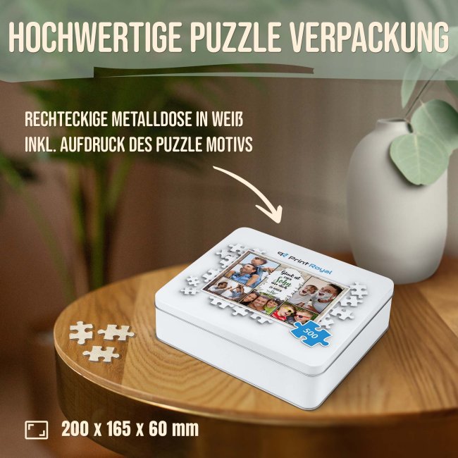 Foto-Puzzle f&uuml;r den Sohn  - Gl&uuml;ck ist - 500 Teile in Metalldose