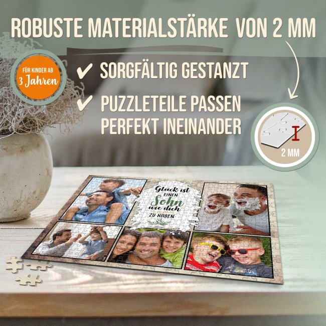 Foto-Puzzle f&uuml;r den Sohn  - Gl&uuml;ck ist - 500 Teile in Metalldose