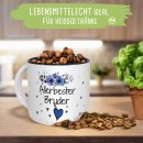 Pott-Tasse - Allerbester Bruder - Innen Schwarz