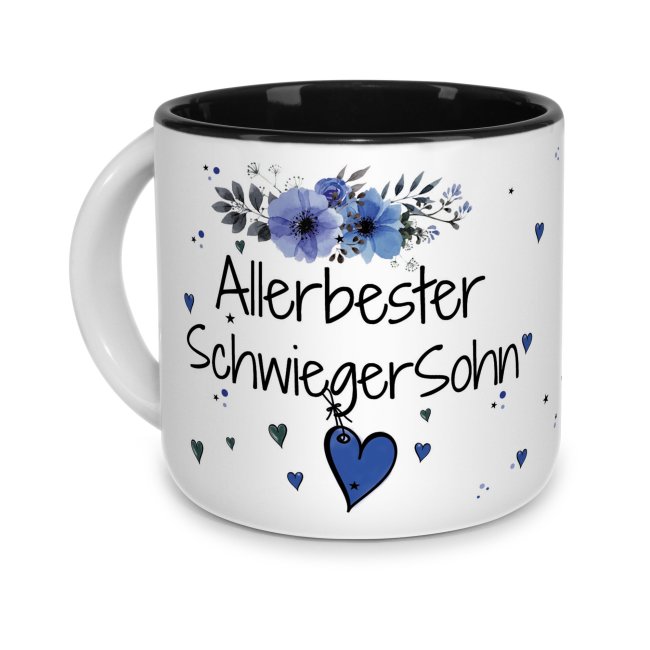 Pott-Tasse - Allerbester Schwiegersohn - Innen Schwarz