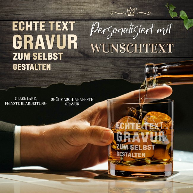 Personalisiertes Whiskyglas mit Gravur selbst gestalten - 300 ml