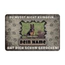 Filz-Fu&szlig;matte mit Hundefoto und Name - Nicht...