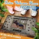 Filz-Fu&szlig;matte mit Hundefoto und Name - Willkommen -...