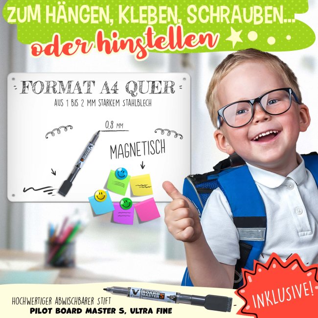 Abwischbarer Stundenplan - Schulkind - Koala - mit Name personalisierbar - mit Pilot Whiteboardmarker