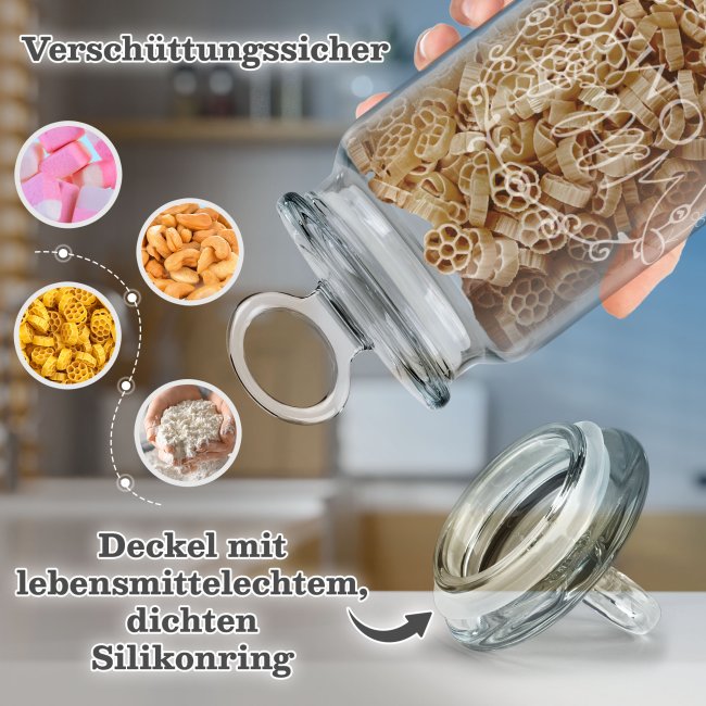 Vorratsdose aus Glas f&uuml;r die weltliebste Oma - mit graviertem Spruch - 800 ml