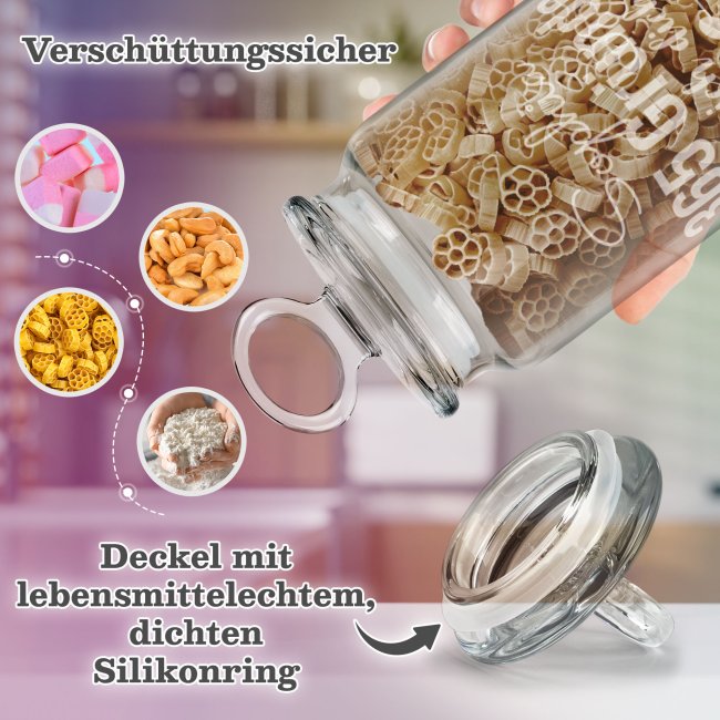 Vorratsdose aus Glas mit Gravur - 365 Gr&uuml;nde - mit Name - 800 ml