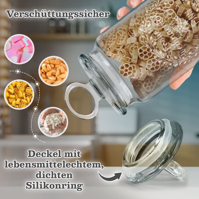 Vorratsdose aus Glas mit Gravur - Motiv - Frohe Weihnachten - mit Name - 800 ml