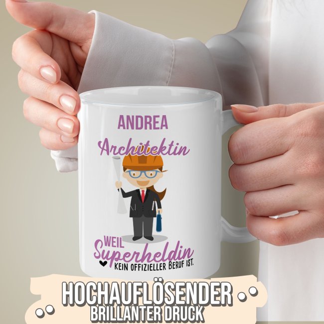 Berufe-Tasse f&uuml;r Frauen - Architektin - mit Name