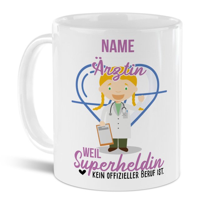 Berufe-Tasse f&uuml;r Frauen - &Auml;rztin - mit Name