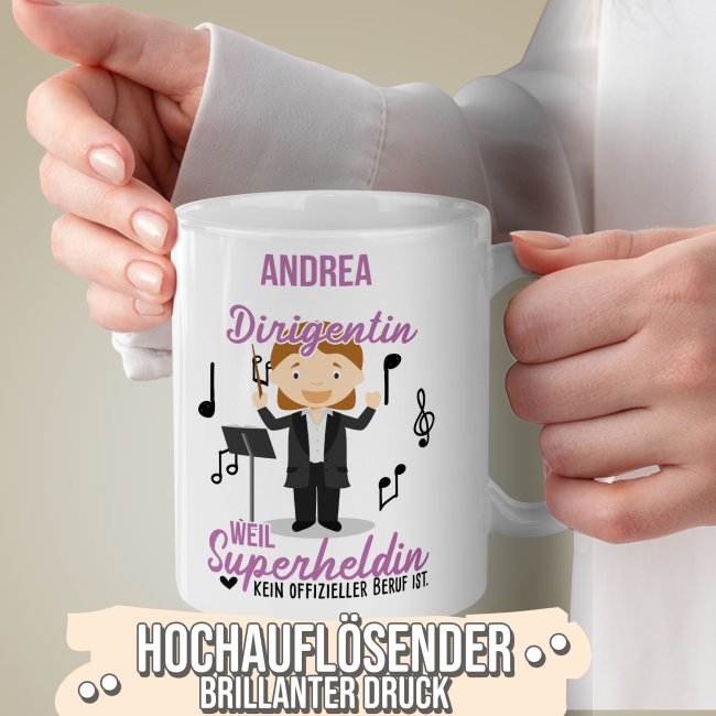 Berufe-Tasse f&uuml;r Frauen - Dirigentin - mit Name