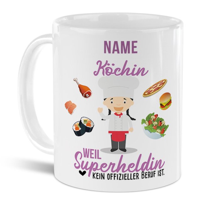 Berufe-Tasse f&uuml;r Frauen - K&ouml;chin - mit Name