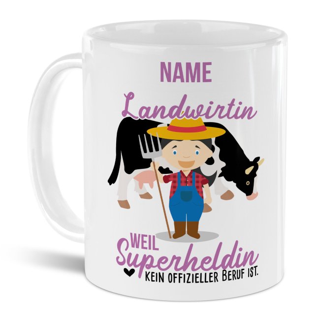 Berufe-Tasse f&uuml;r Frauen - Landwirtin - mit Name