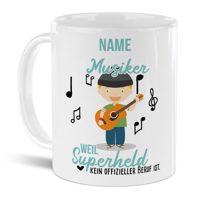 Berufe-Tasse f&uuml;r M&auml;nner - Gitarrist - mit Name