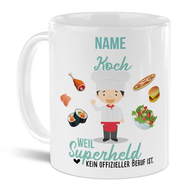 Berufe-Tasse f&uuml;r M&auml;nner - Koch - mit Name