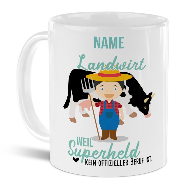 Berufe-Tasse f&uuml;r M&auml;nner - Landwirt - mit Name