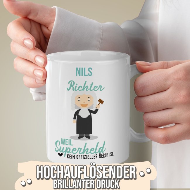 Berufe-Tasse f&uuml;r M&auml;nner - Richter - mit Name