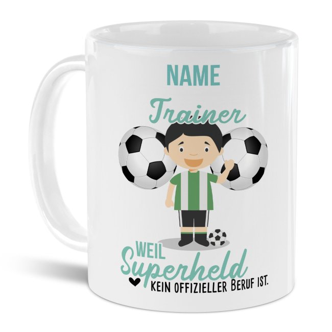 Berufe-Tasse f&uuml;r M&auml;nner - Trainer - mit Name