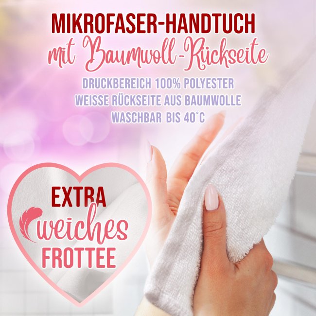 Personalisiertes Handtuch - I love you - mit 6 Fotos - Hochformat, 140 x 70 cm