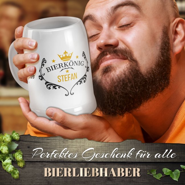 Personalisierter Bierkrug - Bierk&ouml;nig - mit Name gestalten - Keramik