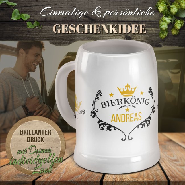 Personalisierter Bierkrug - Bierk&ouml;nig - mit Name gestalten - Keramik