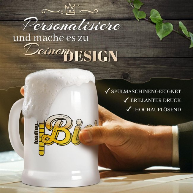 Bierkrug mit Spruch - Bier loading - Keramik