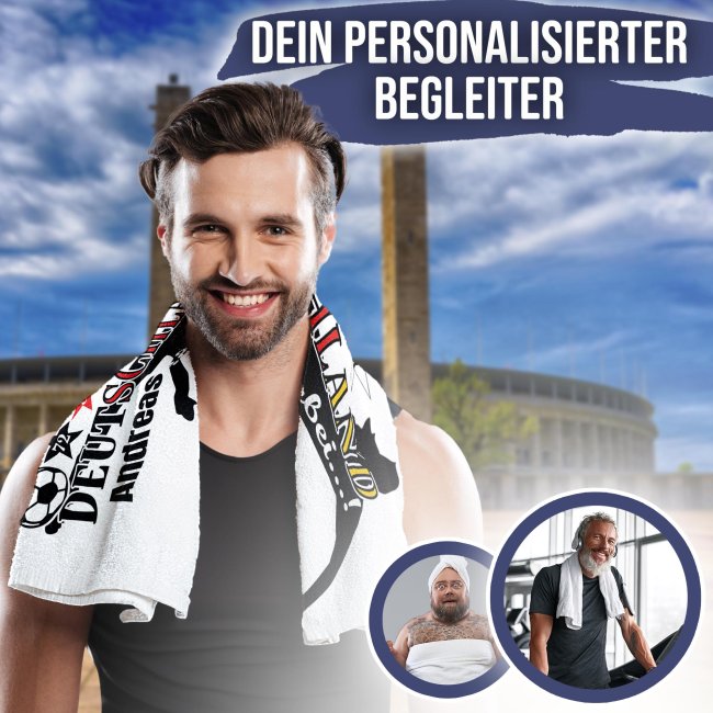 Personalisiertes Handtuch f&uuml;r EM Fans - 2 Gr&ouml;&szlig;en