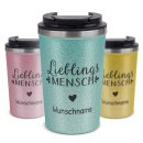 To Go Edelstahlbecher Glitzer - Lieblingsmensch - mit Name