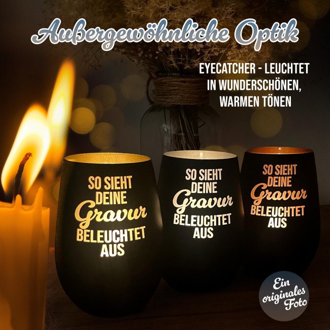 Windlicht mit Gravur - Alles Gute zur Konfirmation - mit Name - inkl. Teelicht