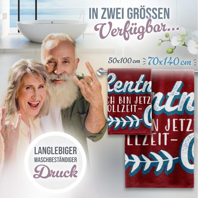 Handtuch f&uuml;r Opa - Vollzeitopa - 2 Gr&ouml;&szlig;en