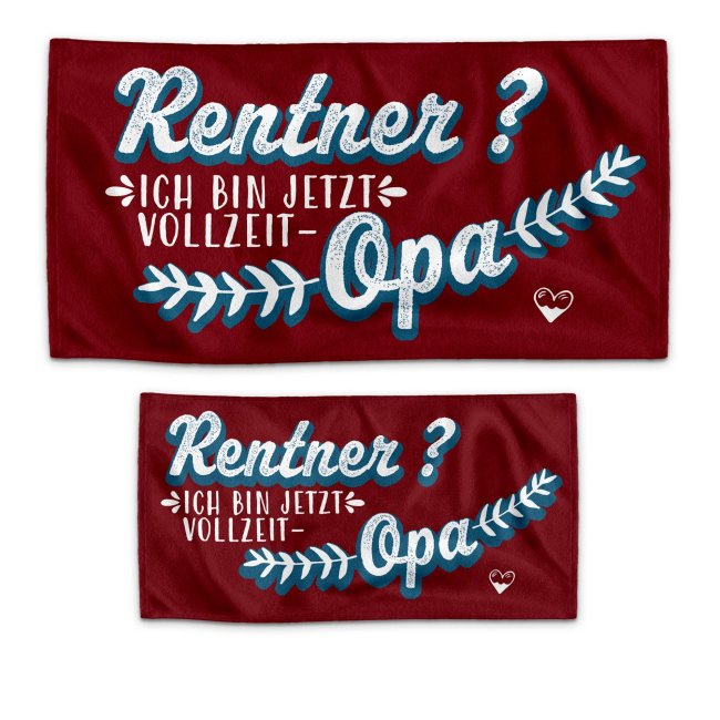 Handtuch f&uuml;r Opa - Vollzeitopa - 2 Gr&ouml;&szlig;en